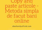 Copy and paste articole - Metoda simpla de facut bani online