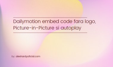 Dailymotion embed code fara logo, Picture-in-Picture si autoplay