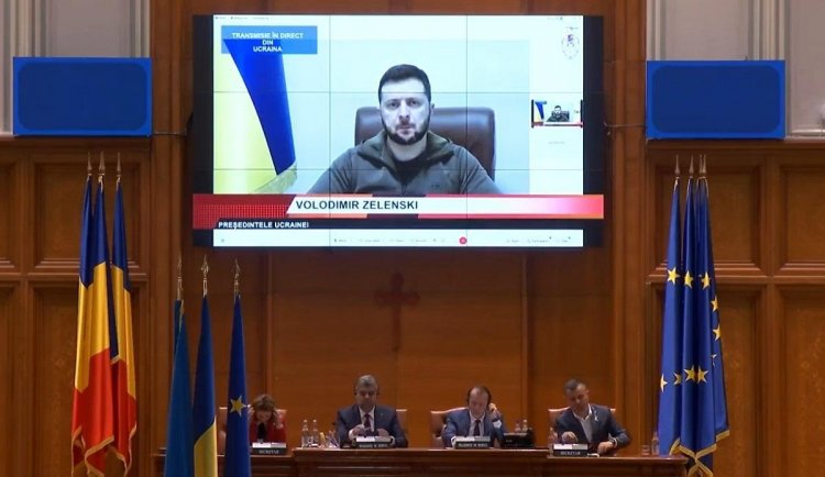 Volodimir Zelenski tupeu de nedescris in Parlamentul României