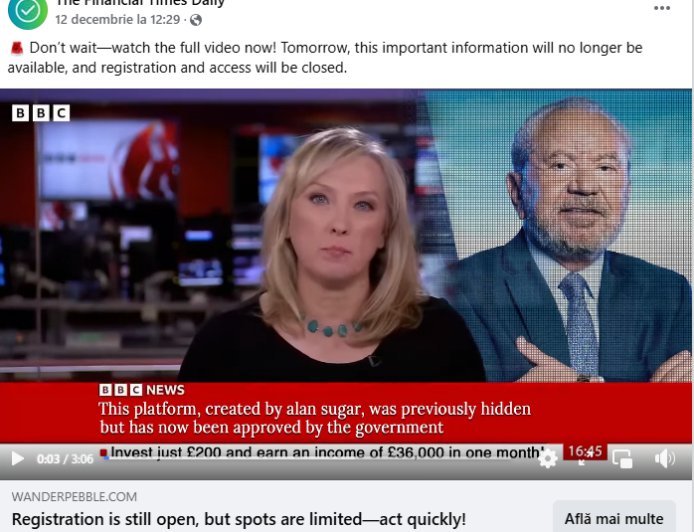 Scamul cu vedete sau persoane cunoscute